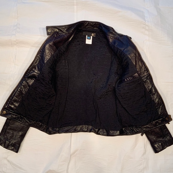 Just Cavalli Ittierre Leather Men's Motorcycle Jacket, size 50, Black - Picture 4 of 8